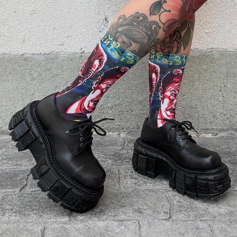 新品未着用 NEW ROCK M-TANK008-C11 37(24cm) 厚底 ANKLE BOOT BLACK IMPERFECT M-TANK008-C1