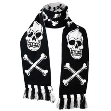 画像2: Skull Crossbone Knit Scarf /  マフラー【KREEPSVILLE 666】 (2)