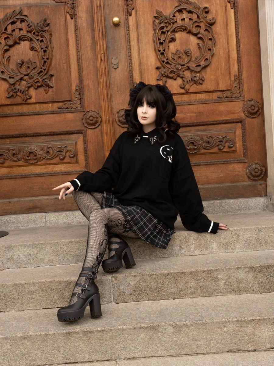 画像2: Midnight Games Sweater/ ニットトップス【KIHILIST】 (2)