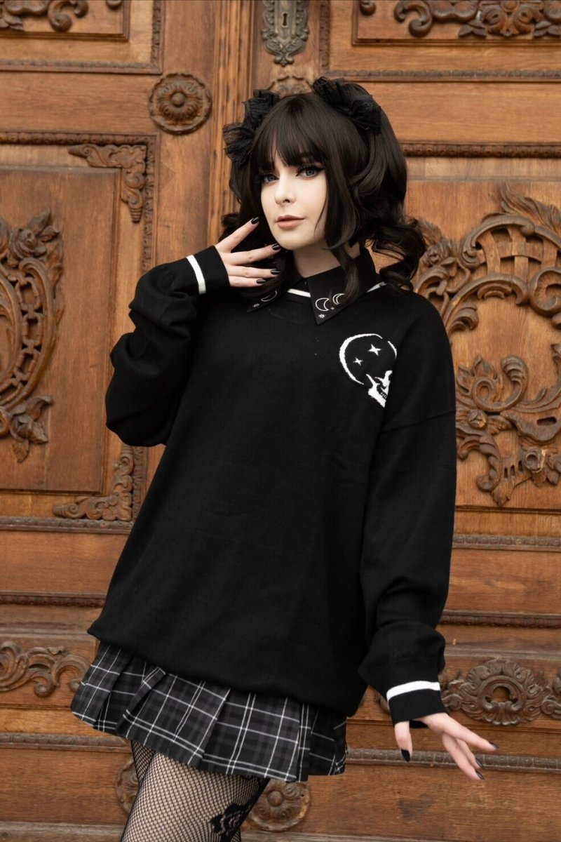 画像1: Midnight Games Sweater/ ニットトップス【KIHILIST】 (1)