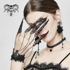 画像1: Gothic decoration fingerstall / フィンガーカバー付きブレスレット【Devil Fashion】 (1)