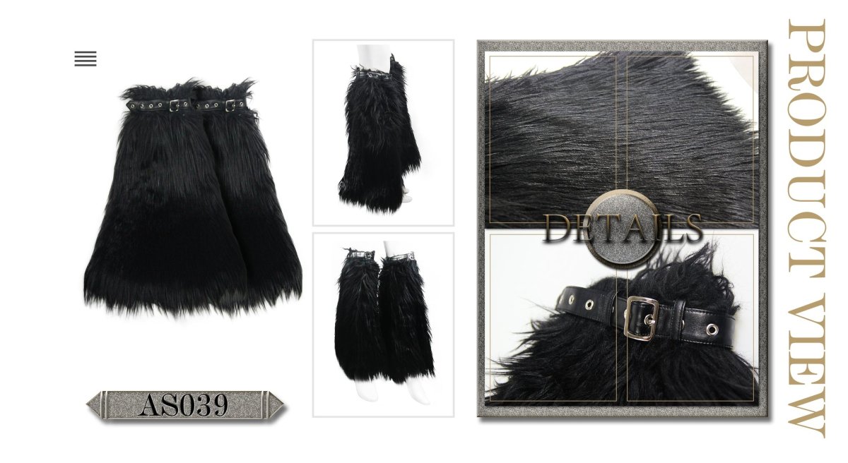 画像5: Leather loop fur punk leg warmer / レッグウォーマー【Devil Fashion】 (5)
