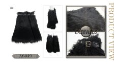 画像5: Leather loop fur punk leg warmer / レッグウォーマー【Devil Fashion】 (5)