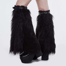 画像2: Leather loop fur punk leg warmer / レッグウォーマー【Devil Fashion】 (2)