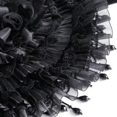 画像14: Gothic black Lolita lace half hat / ボンネット【Devil Fashion】 (14)