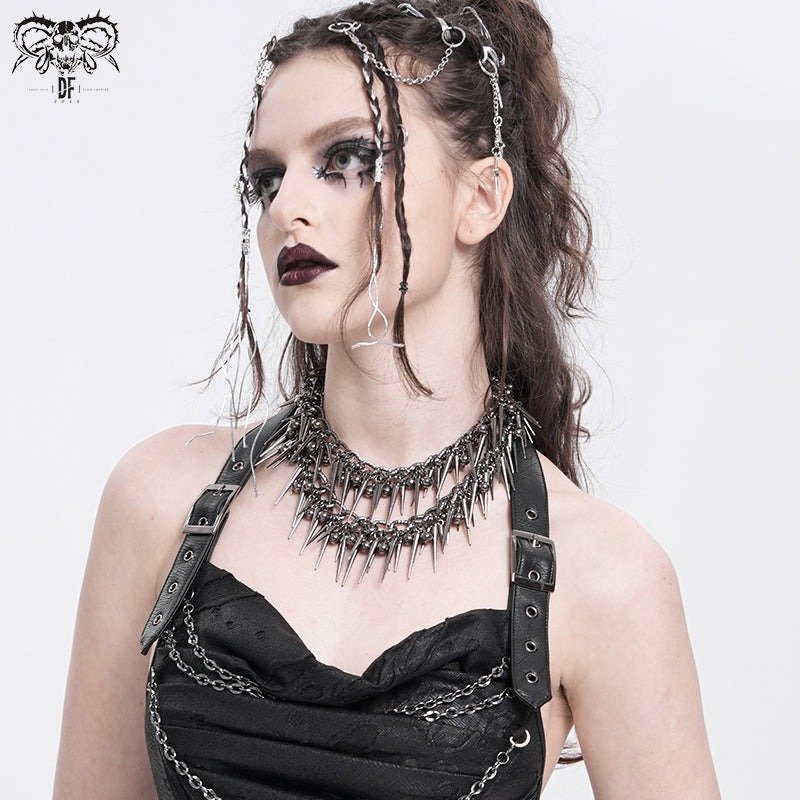Punk Double Chain Spike / ネックレス【Devil Fashion】 | Spider