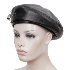 画像7: Pin Skull Faux Leather Beret / ベレー帽【Devil Fashion】 (7)