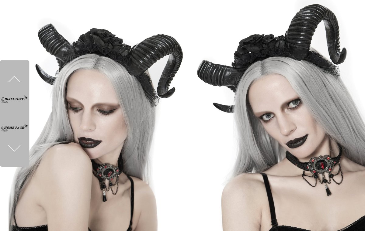 画像10: Gothic horns rose headband / カチューシャ【Devil Fashion】 (10)