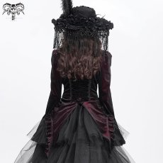 画像6: Wine Glossy Velvet Swallowtail / ブラウス【Devil Fashion】 (6)