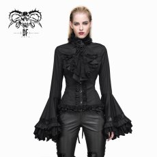 画像8: Women gothic big flared sleeves lace up blouse / ブラウス【Devil Fashion】 (8)