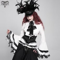 画像1: Gothic big flared sleeves bandage / ブラウス【Devil Fashion】 (1)