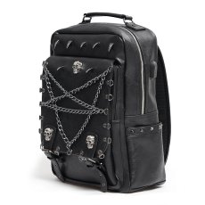 画像1: Punk inverted leather backpack / 高機能バックパック【Devil Fashion】 (1)