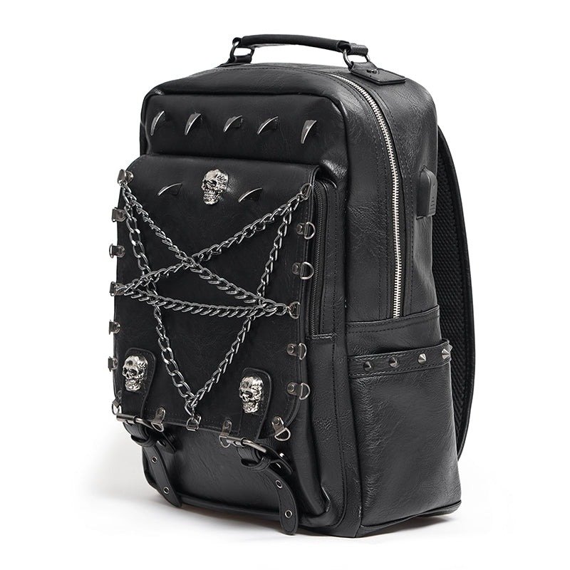 Punk inverted leather backpack / 高機能バックパック【Devil Fashion