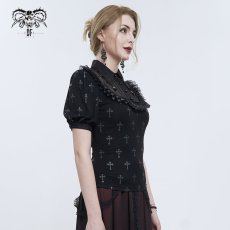 画像12: Black Cross pattern / ブラウス【Devil Fashion】 (12)