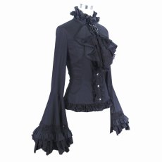 画像11: Women gothic big flared sleeves lace up blouse / ブラウス【Devil Fashion】 (11)