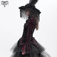 画像5: Wine Glossy Velvet Swallowtail / ブラウス【Devil Fashion】 (5)