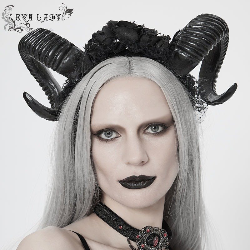 Gothic horns rose headband / カチューシャ【Devil Fashion