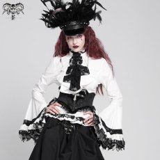 画像2: Gothic big flared sleeves bandage / ブラウス【Devil Fashion】 (2)
