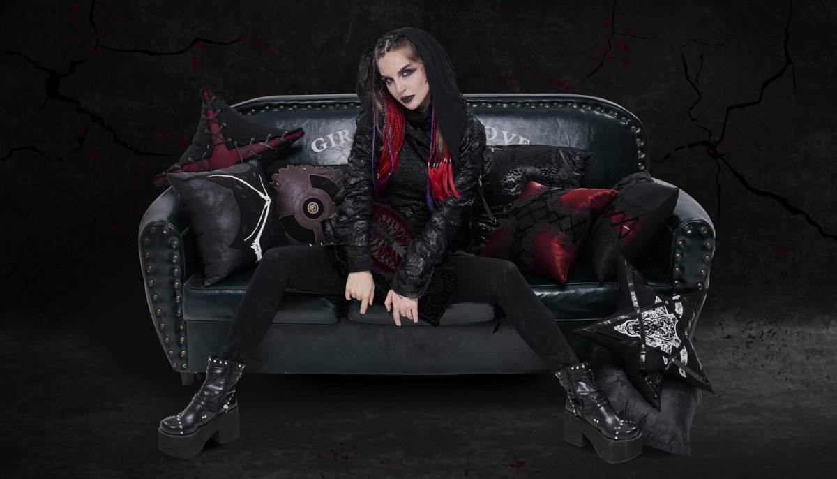 画像6: Skeleton printing coffin / クッション【Devil Fashion】 (6)