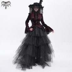画像3: Wine Glossy Velvet Swallowtail / ブラウス【Devil Fashion】 (3)