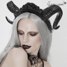 画像2: Gothic horns rose headband / カチューシャ【Devil Fashion】 (2)