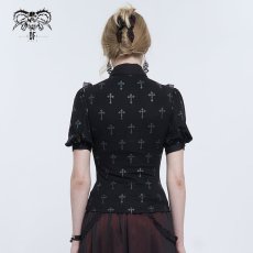 画像13: Black Cross pattern / ブラウス【Devil Fashion】 (13)