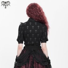 画像7: Black Cross pattern / ブラウス【Devil Fashion】 (7)