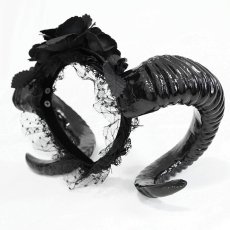 画像7: Gothic horns rose headband / カチューシャ【Devil Fashion】 (7)