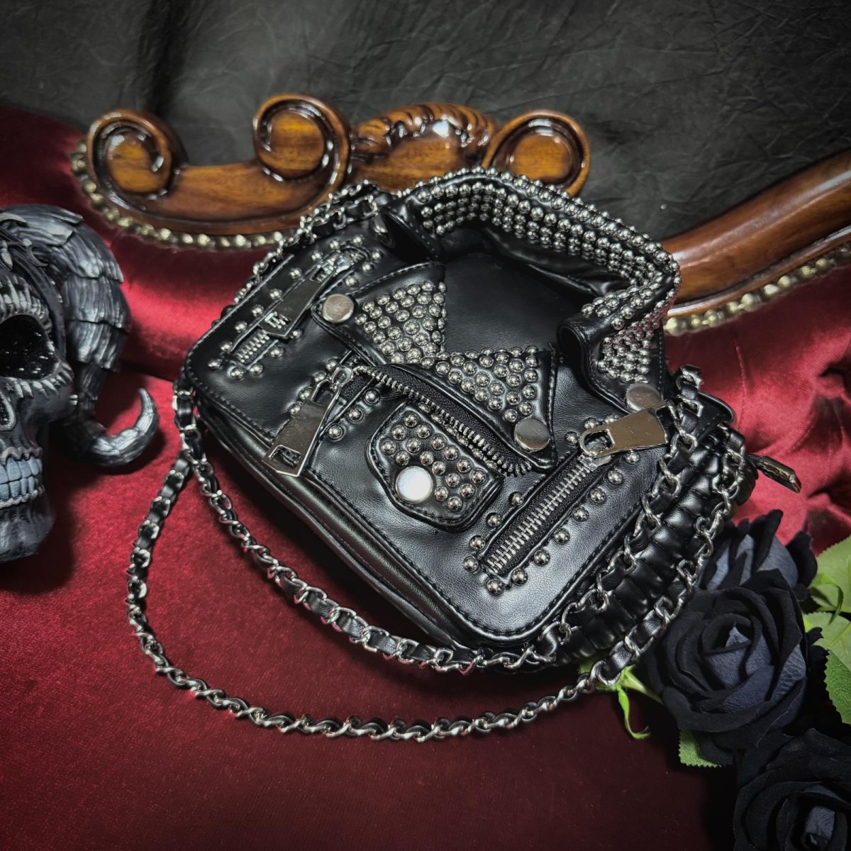 画像2: Heavy Metal Leather Jacket Bag / ショルダーバッグ【Devil Fashion】 (2)