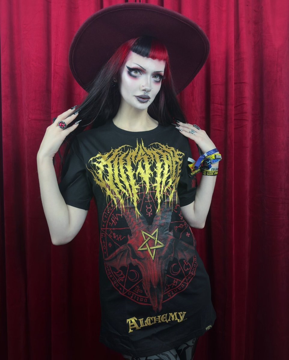 画像1: 【Mens】Baphomet Zisurrû / 魔除けのバフォメット / Tシャツ【KILL STAR x ALCHEMY】 (1)