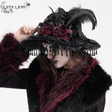 画像5: Gothic slit bowtie straw hat / ハット【Devil Fashion】 (5)