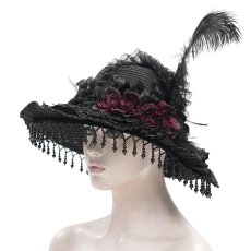 画像6: Gothic slit bowtie straw hat / ハット【Devil Fashion】 (6)