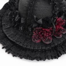 画像10: Gothic slit bowtie straw hat / ハット【Devil Fashion】 (10)