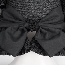 画像12: Gothic slit bowtie straw hat / ハット【Devil Fashion】 (12)