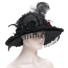 画像8: Gothic slit bowtie straw hat / ハット【Devil Fashion】 (8)