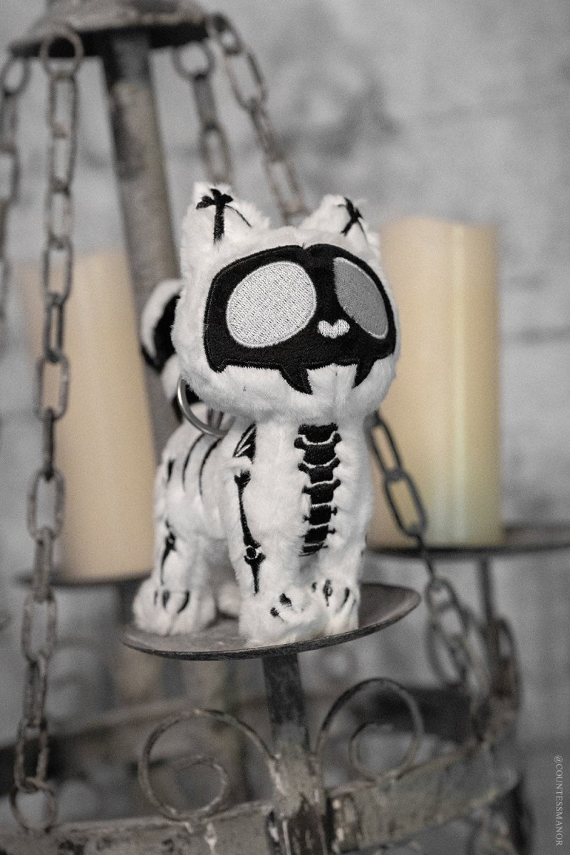 画像1: ⚡期間限定SALE⚡X-Ray Skelekitty Plush Keychain / ぬいぐるみキーホルダー【VampireFreaks】 (1)