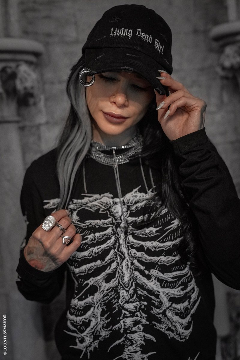 画像2: Living Dead Girl Pierced Baseball Cap / Living Dead Girl / キャップ【VampireFreaks】 (2)