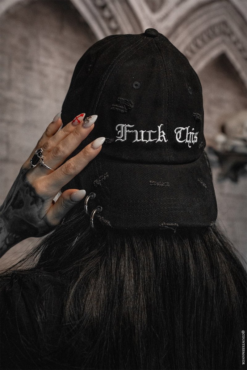 画像4: Fuck This Pierced Baseball Cap / Fuck This / キャップ【VampireFreaks】 (4)