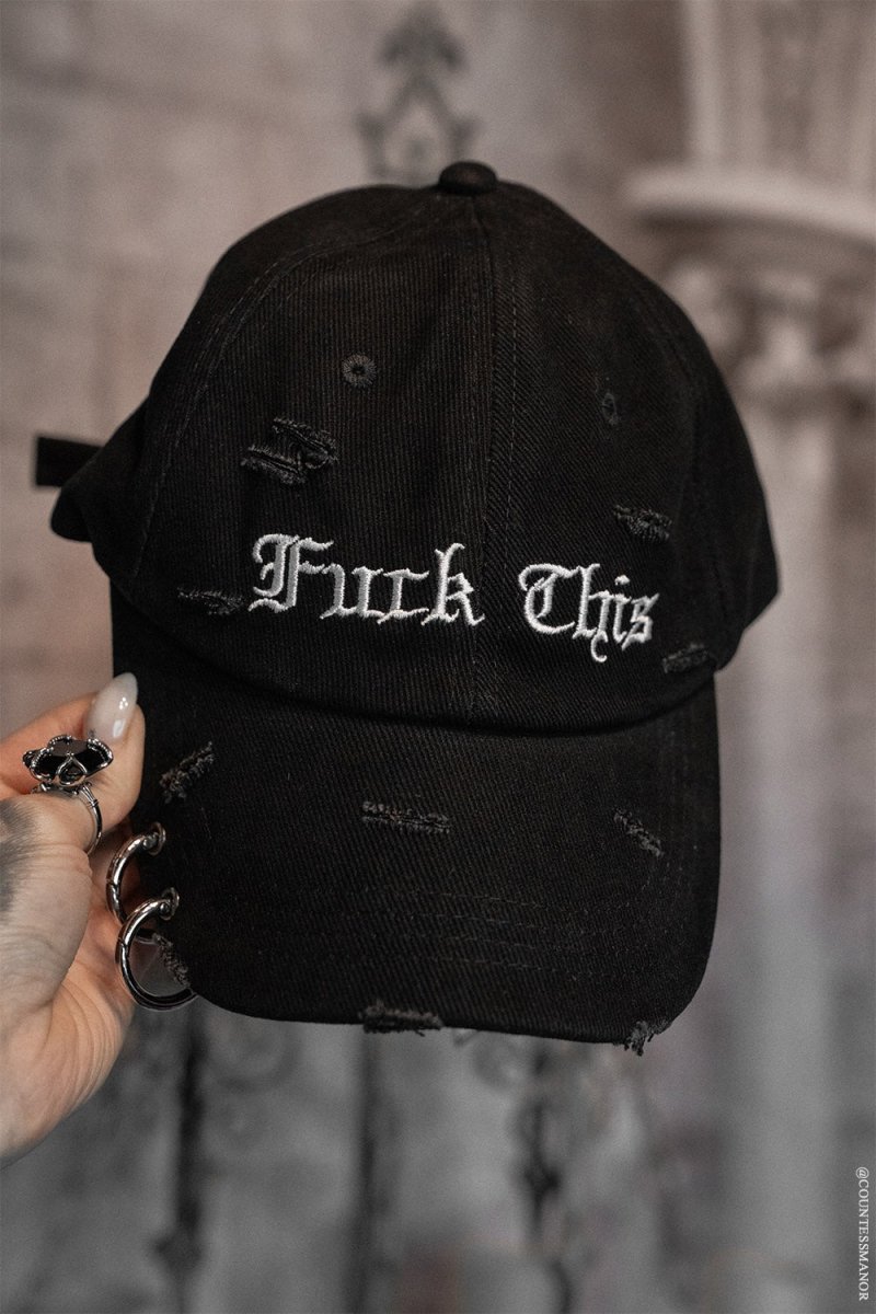 画像5: Fuck This Pierced Baseball Cap / Fuck This / キャップ【VampireFreaks】 (5)