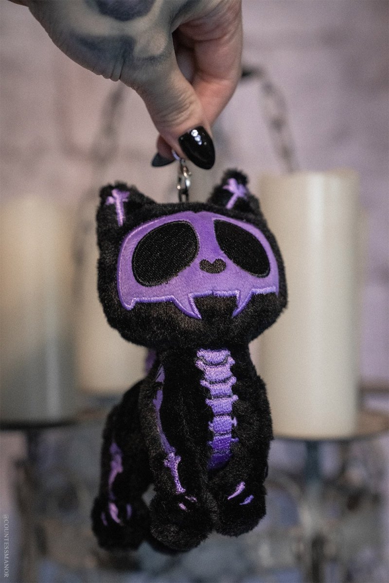 画像1: Ultra Violet Skelekitty Plush Keychain / ぬいぐるみキーホルダー【VampireFreaks】 (1)