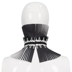 画像7: Gothic pleated black and white turtleneck collar / ネックカバー【Devil Fashion】 (7)