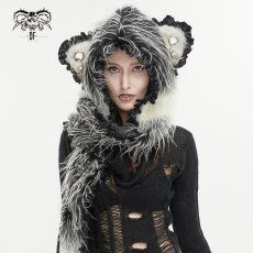 画像5: Long Hair Cat Ears Punk Hooded Scarf / フード付きマフラー【Devil Fashion】 (5)