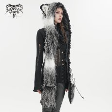 画像6: Long Hair Cat Ears Punk Hooded Scarf / フード付きマフラー【Devil Fashion】 (6)
