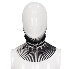 画像5: Gothic pleated black and white turtleneck collar / ネックカバー【Devil Fashion】 (5)