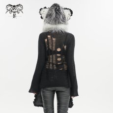 画像7: Long Hair Cat Ears Punk Hooded Scarf / フード付きマフラー【Devil Fashion】 (7)