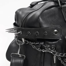 画像9: Punk Ghost head spikes leather bag / ハンドバッグ【Devil Fashion】 (9)