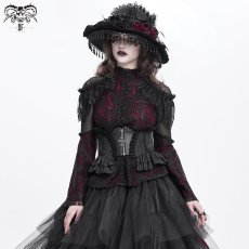 画像2: Gothic rose zipper jacquard corset / コルセットベルト【Devil Fashion】 (2)