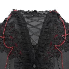 画像9: Gothic tassel bead chain wooden handle small umbrella / レースパラソル / 傘【Devil Fashion】 (9)