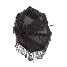 画像6: Gothic tassel bead chain wooden handle small umbrella / レースパラソル / 傘【Devil Fashion】 (6)