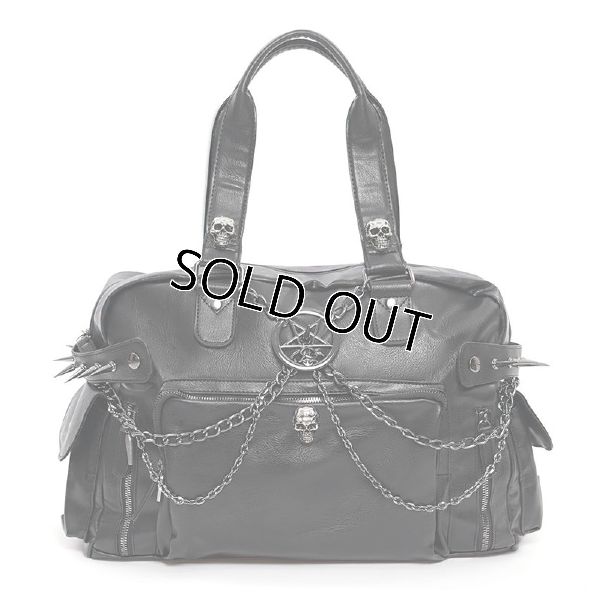画像6: Punk Ghost head spikes leather bag / ハンドバッグ【Devil Fashion】 (6)